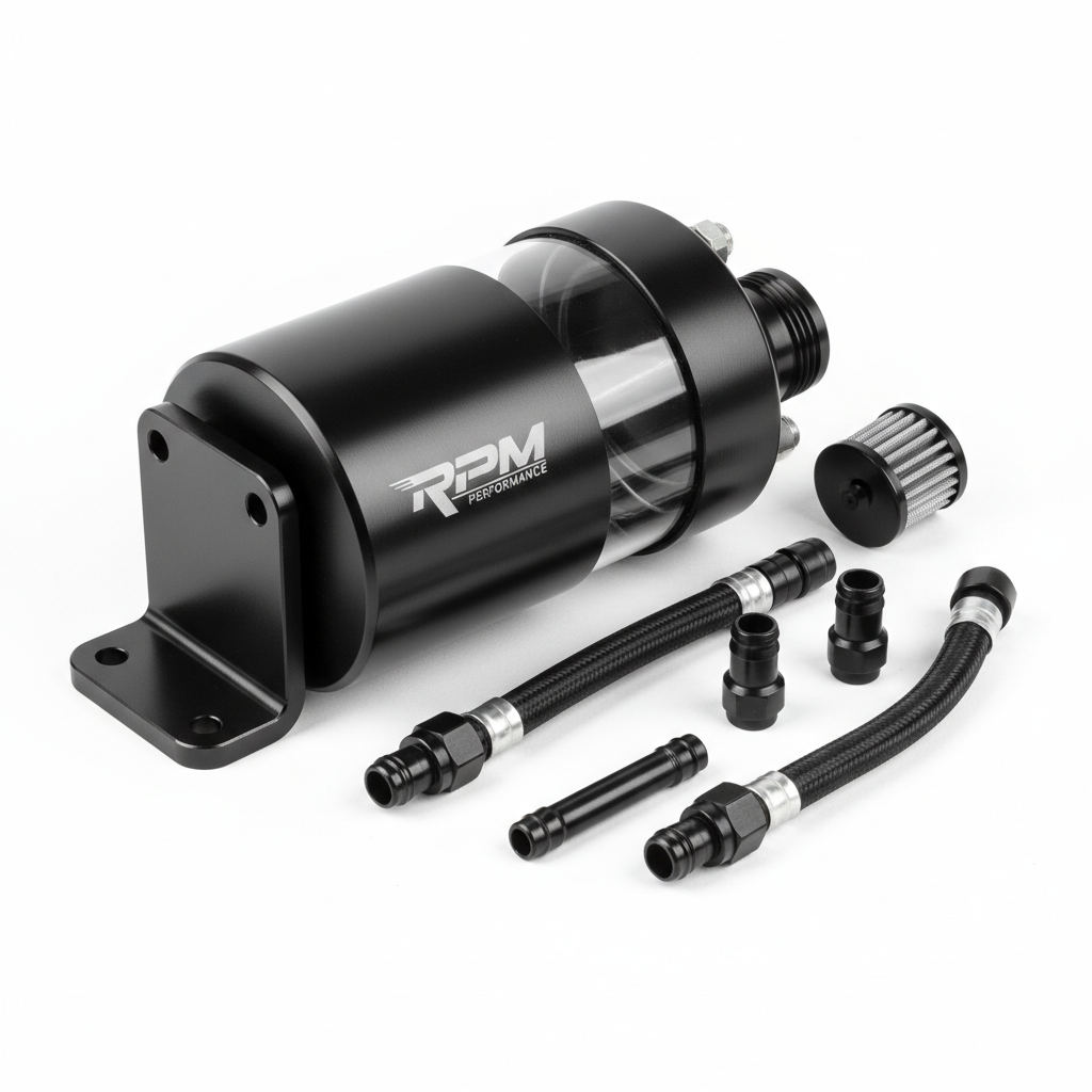 Baffled Engine Oil Catch Can Kit