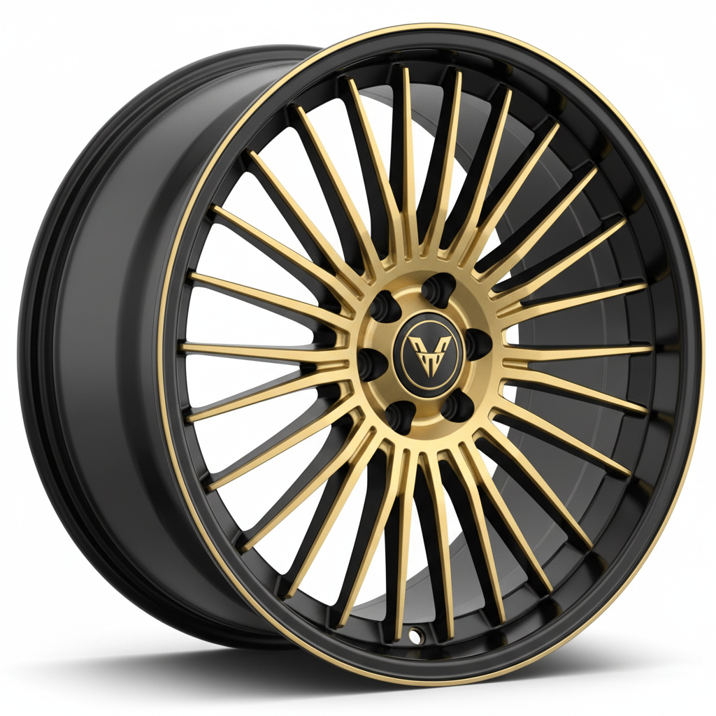 Gold & Black Mesh Alloy Wheel